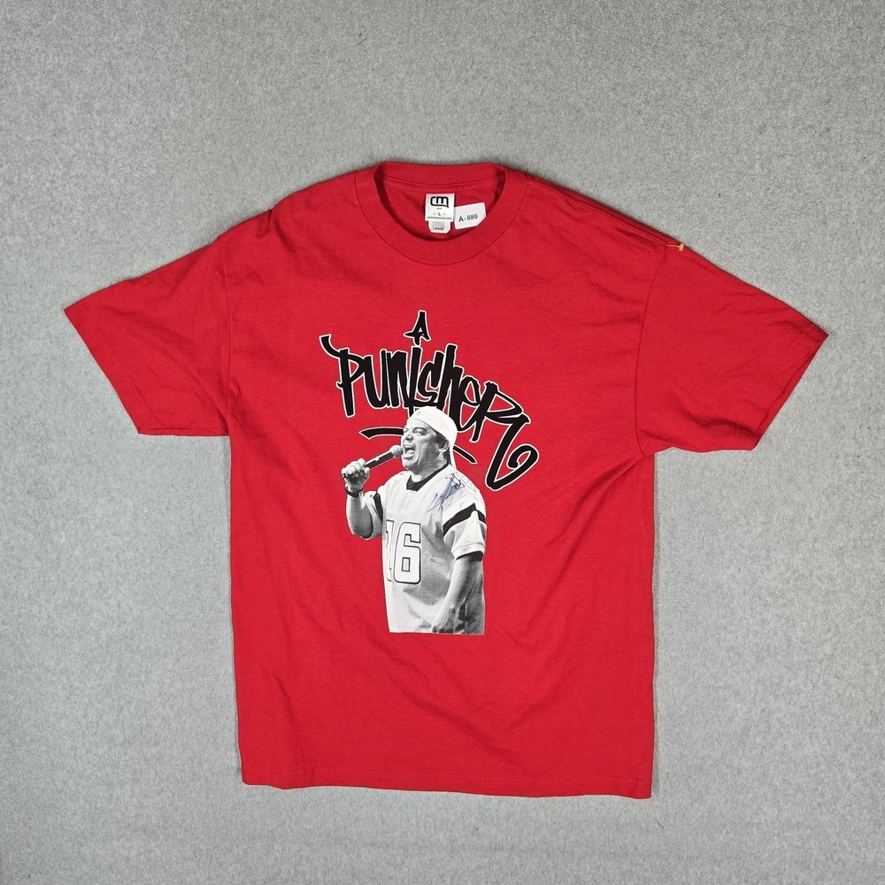 Carlos Mencia Men Shirt LARGE Red The Punisher Tour Graphic Logo